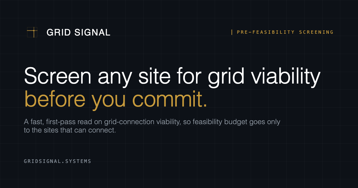 Grid Signal | Energy Strategy Intelligence for Infrastructure Deployment